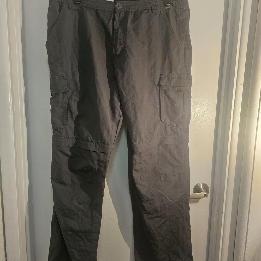 Men's Charcoal Cargo Pants Convertable Hiking